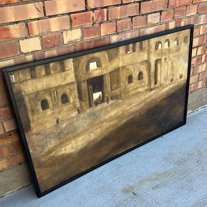 VINTAGE PALMER OIL PAINTING ON CANVAS "GATEWAY"