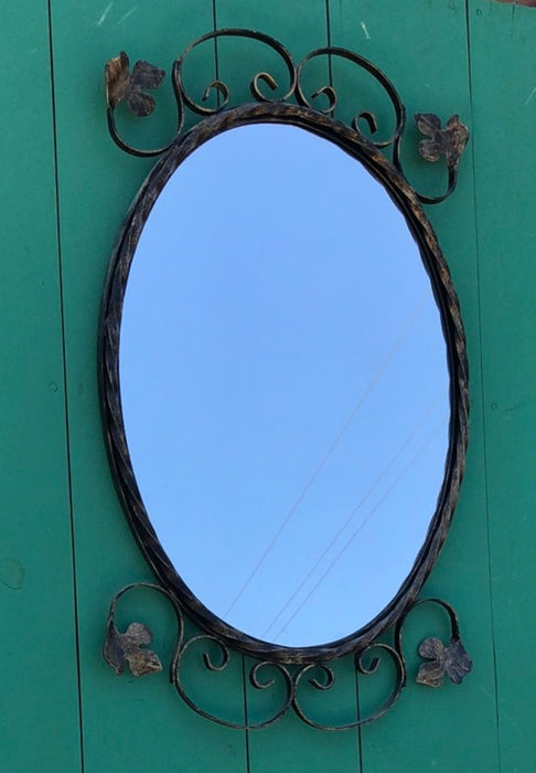 OVAL VINTAGE IRON MIRROR