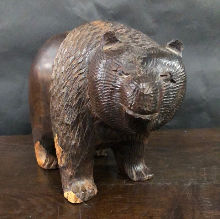 CARVED ROSEWOOD BEAR FIGURE