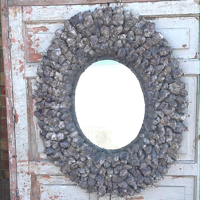 OYSTER SHELL OVAL MIRROR