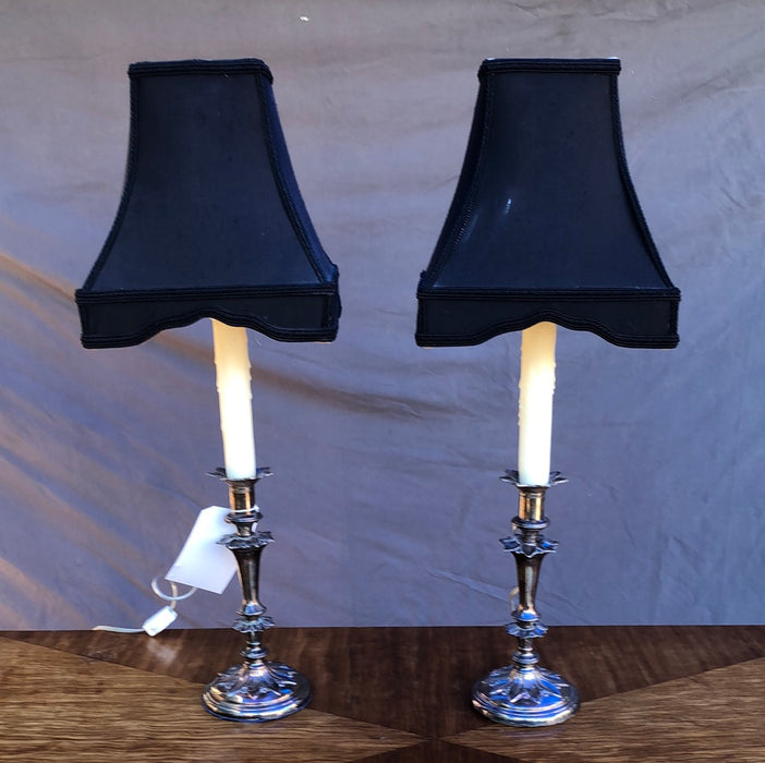 PAIR OF SILVERPLATE BUFFET LAMPS