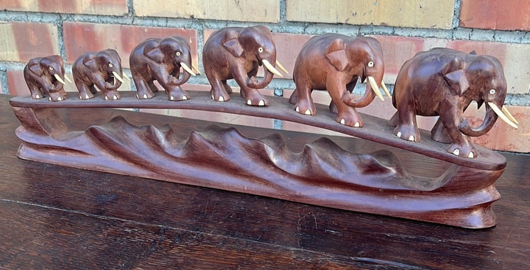 CARVED ELEPHANT TRAIN