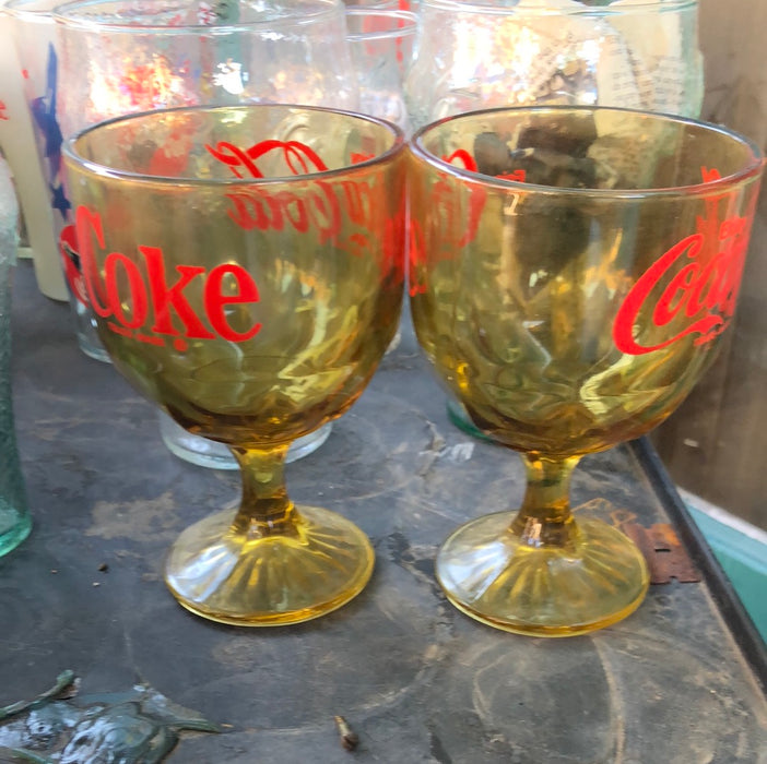 each of Coca-Cola Amber goblets