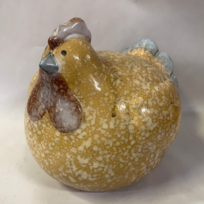 LARGE SPECKLED POTTERY CHICKEN