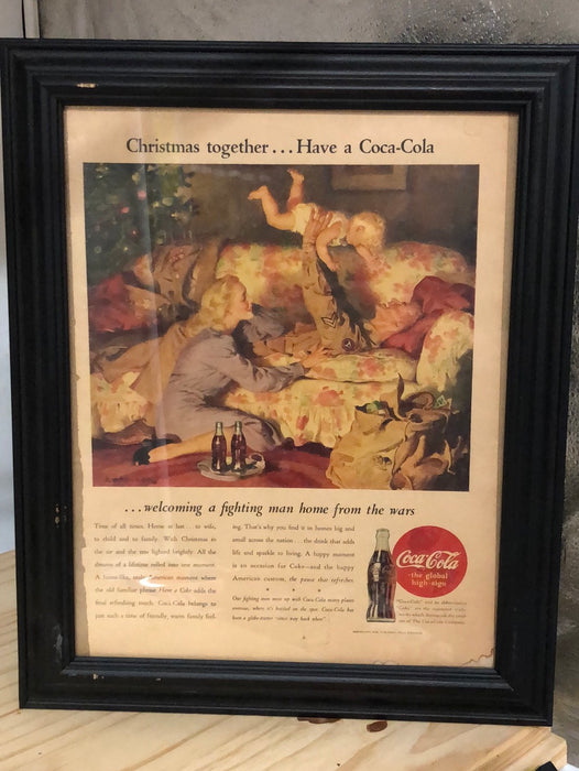 1945 FRAMED COCA-COLA ADVERTISEMENT