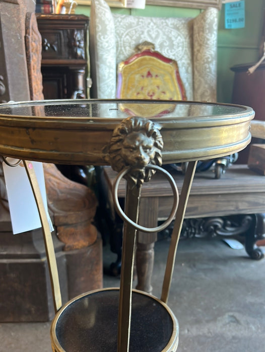 BRASS 2 TIER STAND WITH LIONS