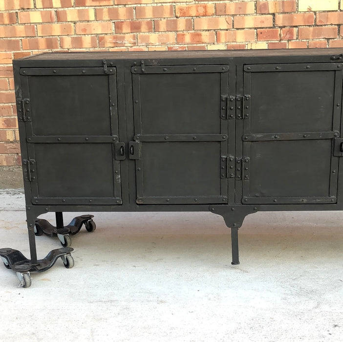 Mid-century campaign style industrial side board