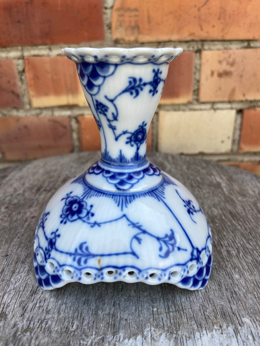 ROYAL COPENHAGEN BLUE AND WHITE PORCELAIN SINGLE CANDLESTICK