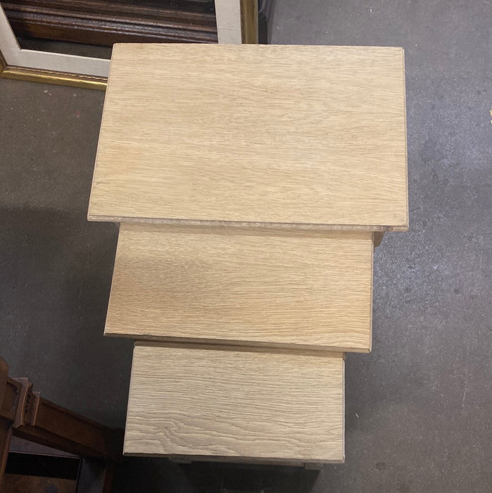 SET OF 3 STACKING OAK TABLES