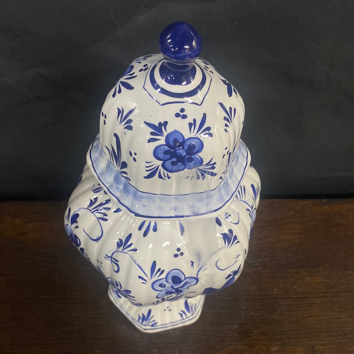 FLARED BASE FLORAL DELFT URN