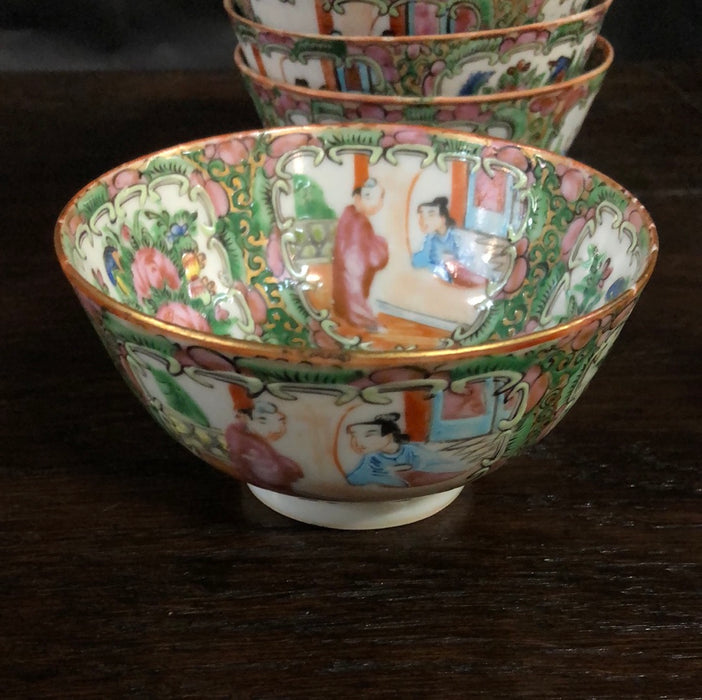 * SET OF SIX ROSE FAMILLE RICE BOWLS ADDED TO SOLD LOT