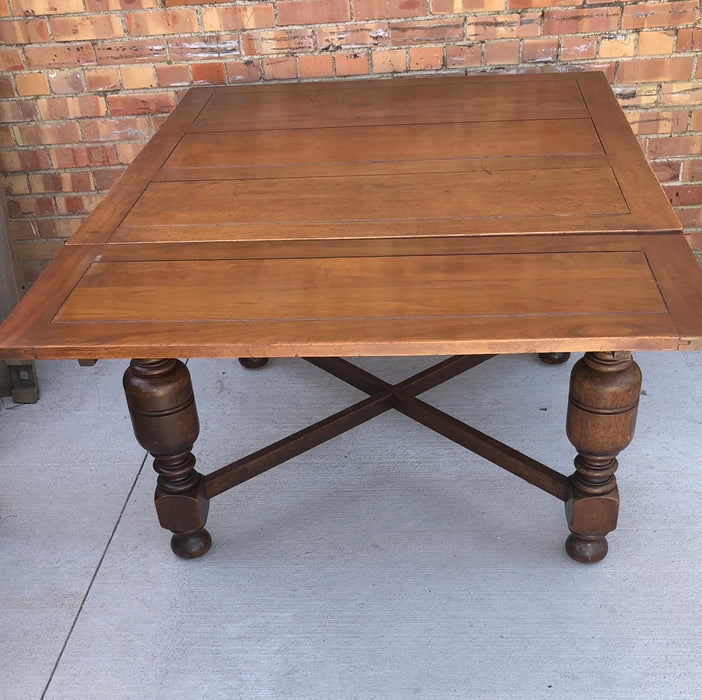 LARGE ENGLISH OAK DRAWLEAF TABLE