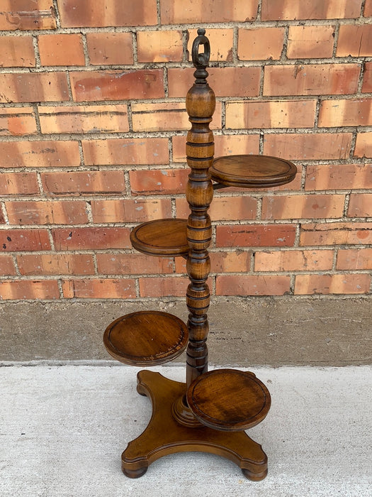 WOODEN 4 TIERED PLANT STAND