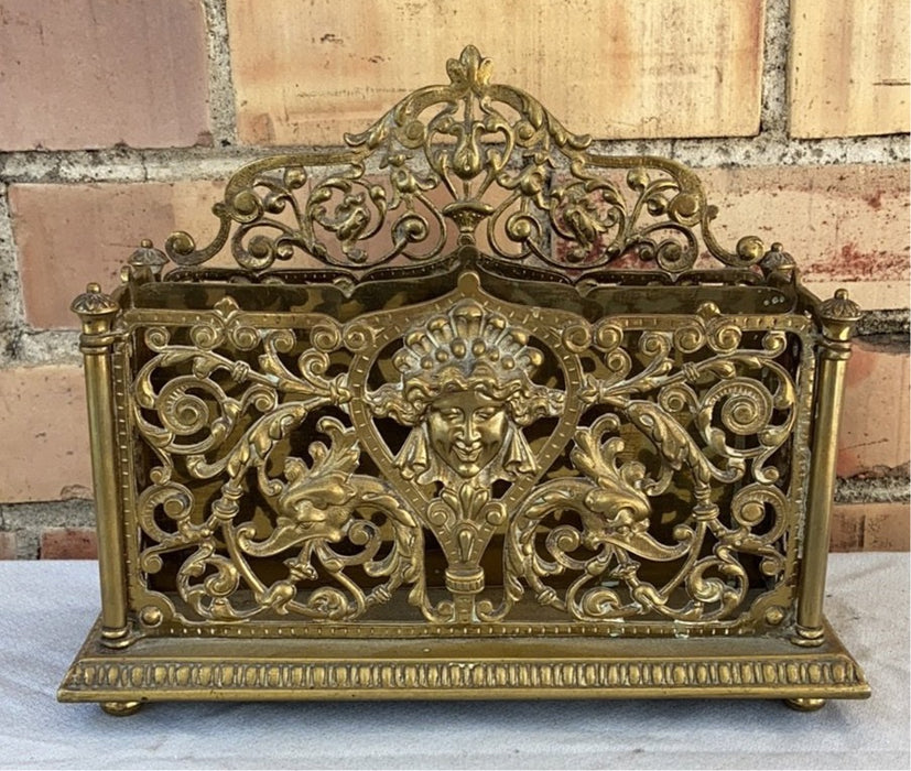 ORNATE BRASS LETTER HOLDER
