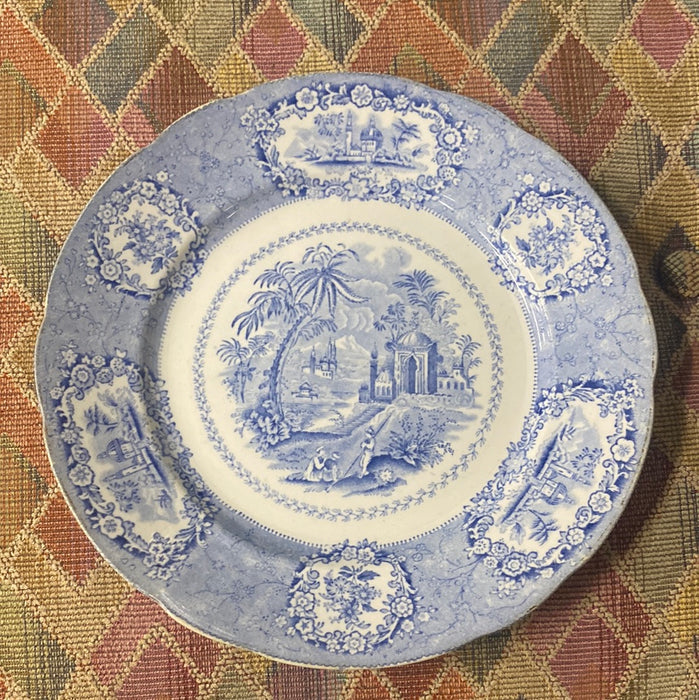 RIDGEWAY'S ORIENTAL MOTIF LIGHT BLUE TRANSFERWARE PLATE