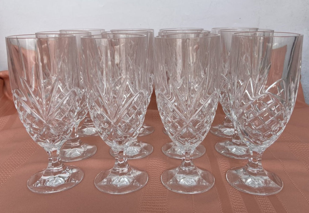 SET OF 12 CRYSTAL STEM GOBLETS