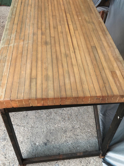 IRON BASE BUTCHER BLOCK TOP DESK