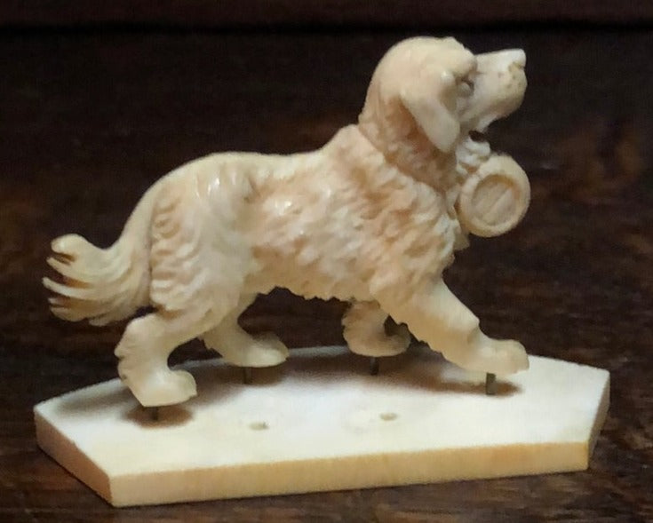 SMALL BONE CARVED ST. BERNARD