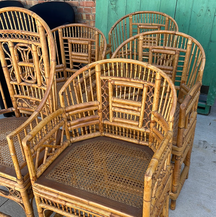 SET OF 5 BAMBOO ARMCHAIRS