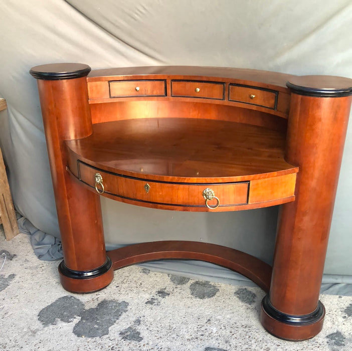 CENTURY OVAL WRITING DESK WITH COLUMN SHAPED SIDES