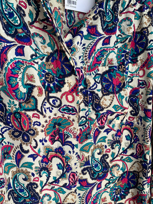 CREAM AND COLORFUL PAISLEY SHIRT