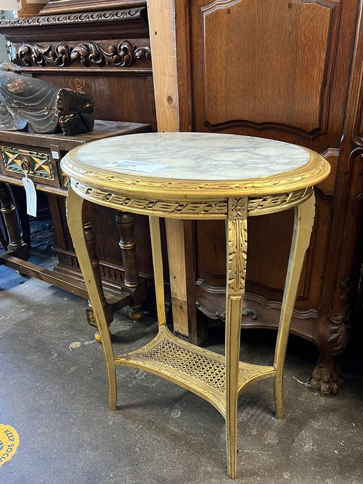 LARGE GOLD OVAL LOUIS XVI MARBLE TOP TABLE