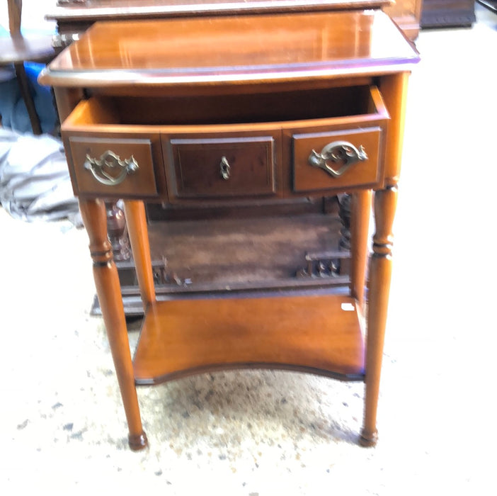 BOW FRONT CHERRY NIGHTSTANDS ON LEGS