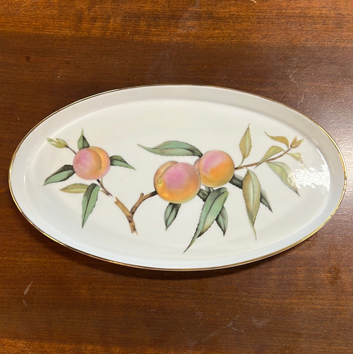 ROYAL WORCHESTER OVAL PORCELAIN TRAY WITH PEACHES