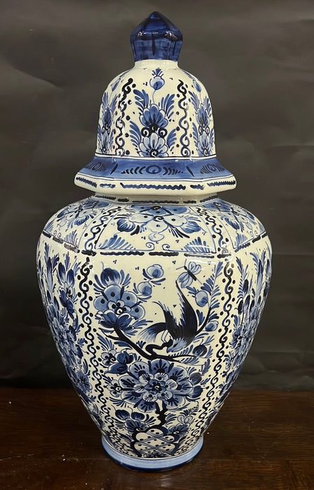 HUGE BLUE AND WHITE GINGER JAR