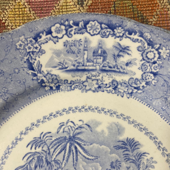 RIDGEWAY'S ORIENTAL MOTIF LIGHT BLUE TRANSFERWARE PLATE