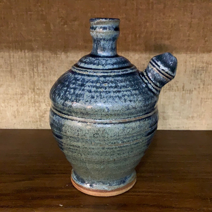 NAVY BLUE GLAZED POTTERY VESSEL