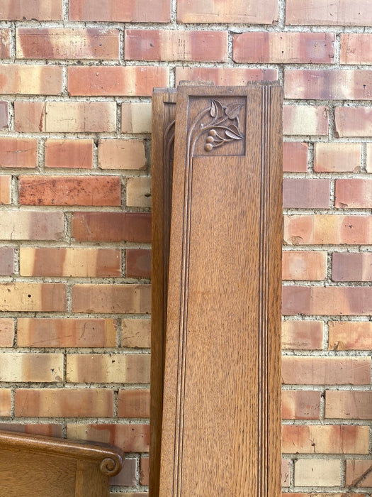 OAK BED WITH CARVED VINES