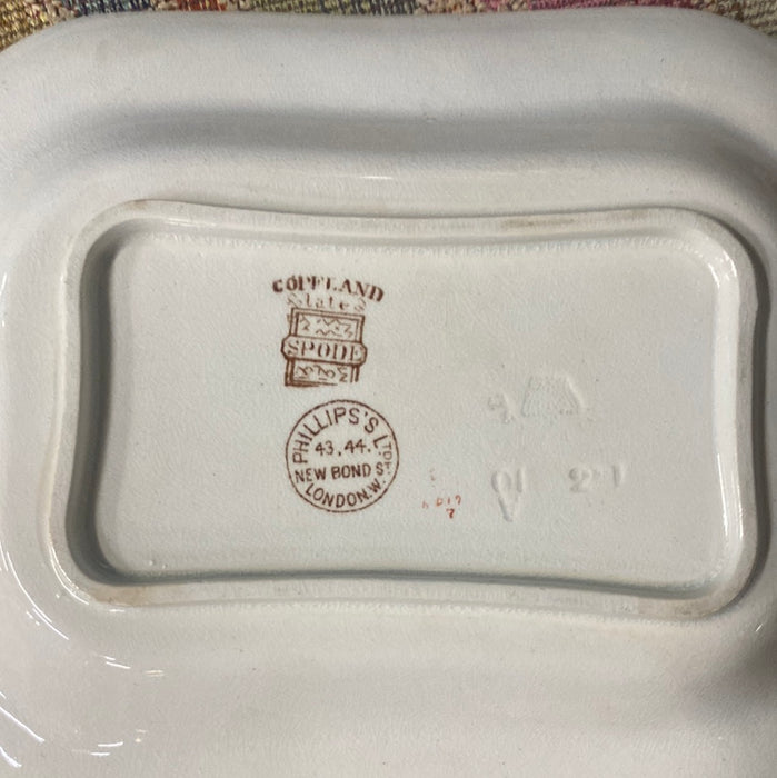 AS IS SMALL COPELAND SPODE SAUCE TUREEN WITH LADLE AND UNDERPLATE