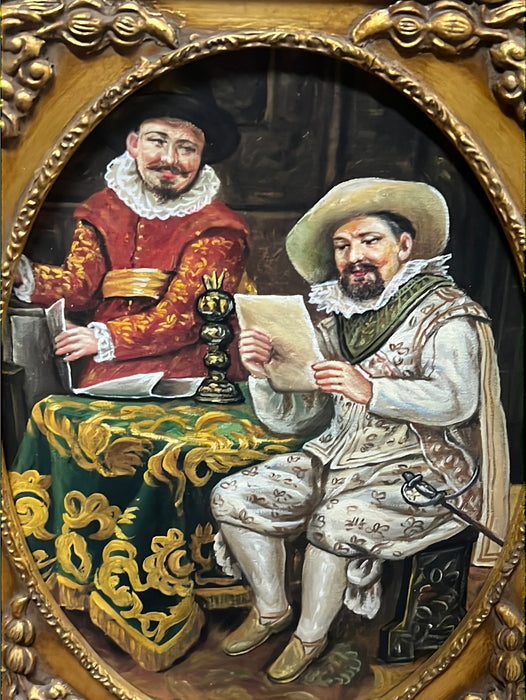 OIL PAINTING OF TWO FRENCH NOBLEMEN