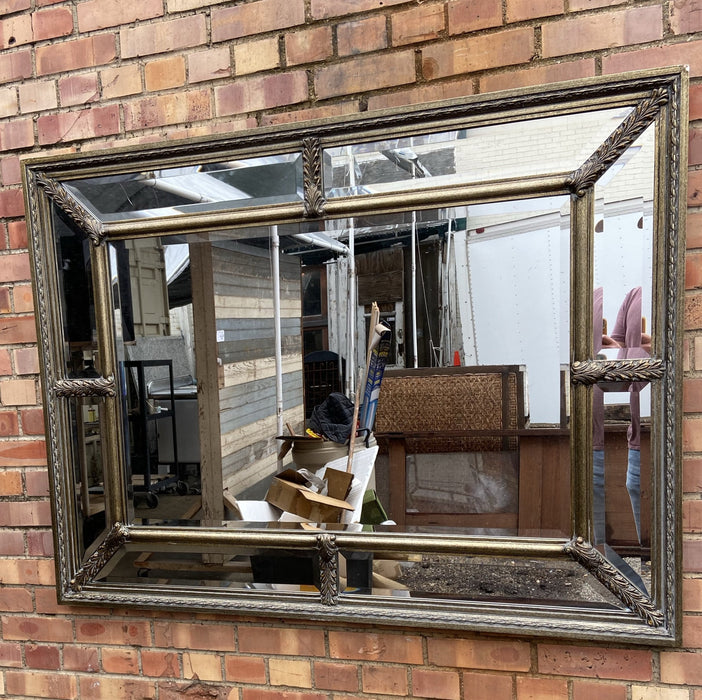 FRENCH PLATEAU STYLE BEVELED GLASS WALL MIRROR