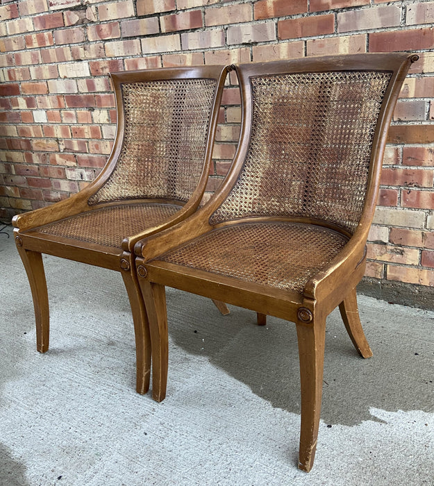 PAIR OF CANED REGENCY CHAIRS