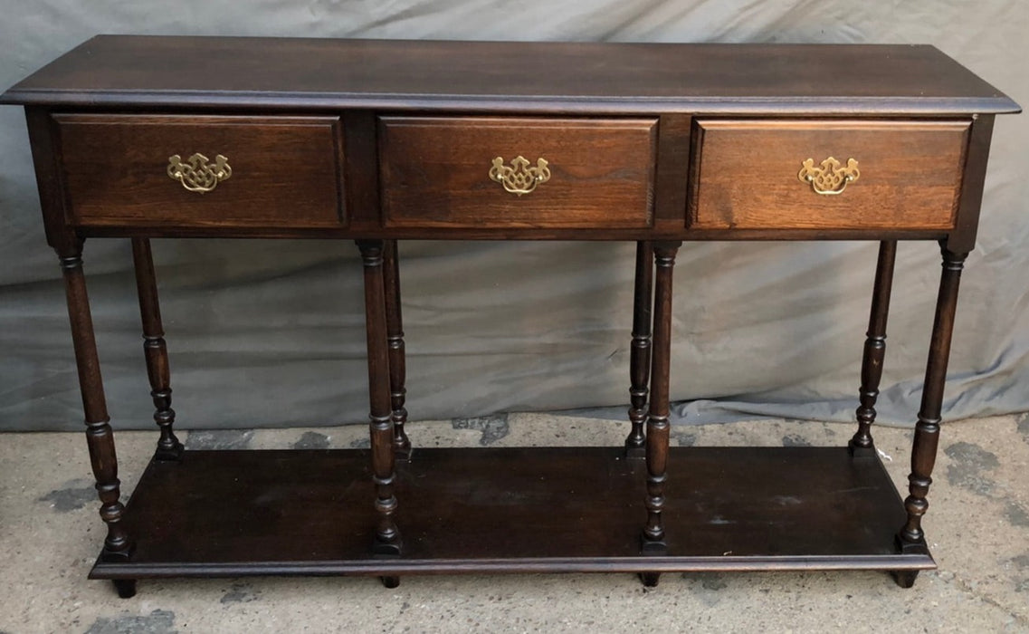 SHALLOW DARK OAK CONSOLE ON LEGS