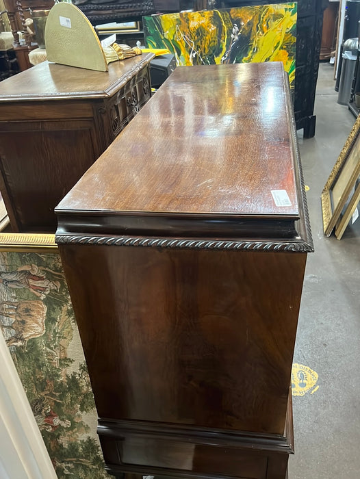 OYSTER BURL WITH BRASS AND WALNUT BAR CABINET