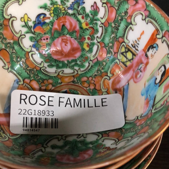 * SET OF 8 ROSE FAMILLE RICE BOWLS ADDED TO SOLD LOT