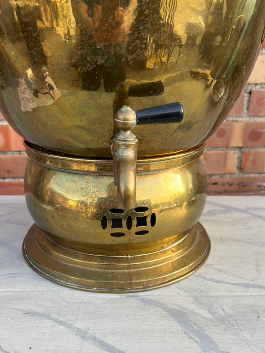 BRASS COFFEE SAMOVAR WITH FOO DOGS