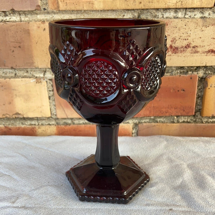 SINGLE RUBY GLASS GOBLET