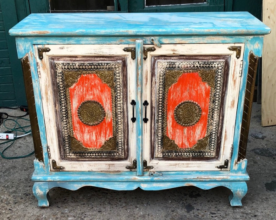 PAIR OF PAINTED CONSOLE CABINETS