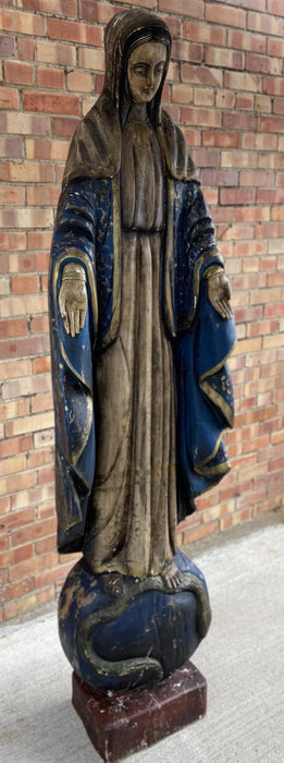 LARGE SOUTH AMERICAN MADONNA WOOD STATUE