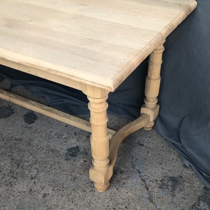 DARK  OAK TURNED LEG FARM TABLE TRESTLE TABLE