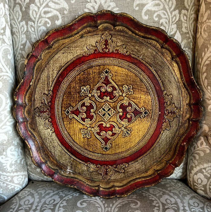 LARGE ROUND FLORENTINE TRAY