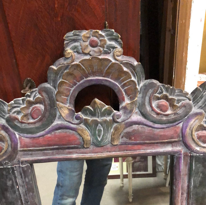 PAINTED AND CARVED MIRROR-NOT OLD