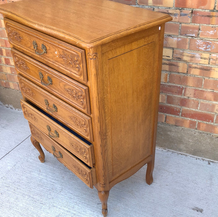 5 DRAWER COUNTRY FRENCH LIGHT OAK CHEST