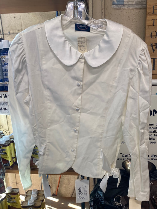 WHITE STRUCTURED SHIRT WITH SATIN COLLAR