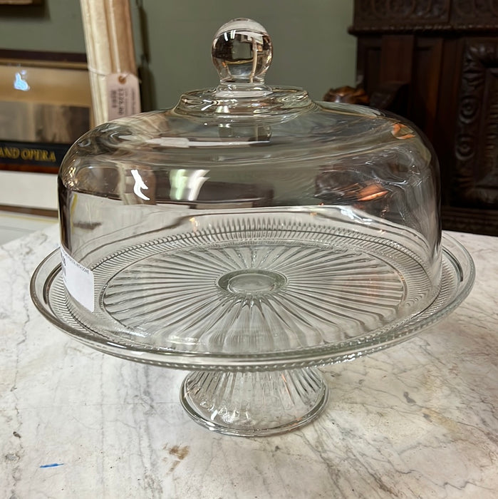 IMPERIAL GLASS CAKE PEDESTAL WITH DOME