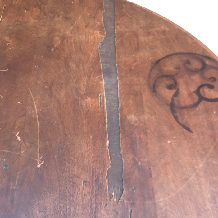 ROUND QUEEN ANNE LEG TABLE AS FOUND